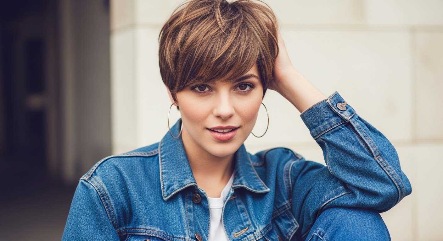 short hair with bangs