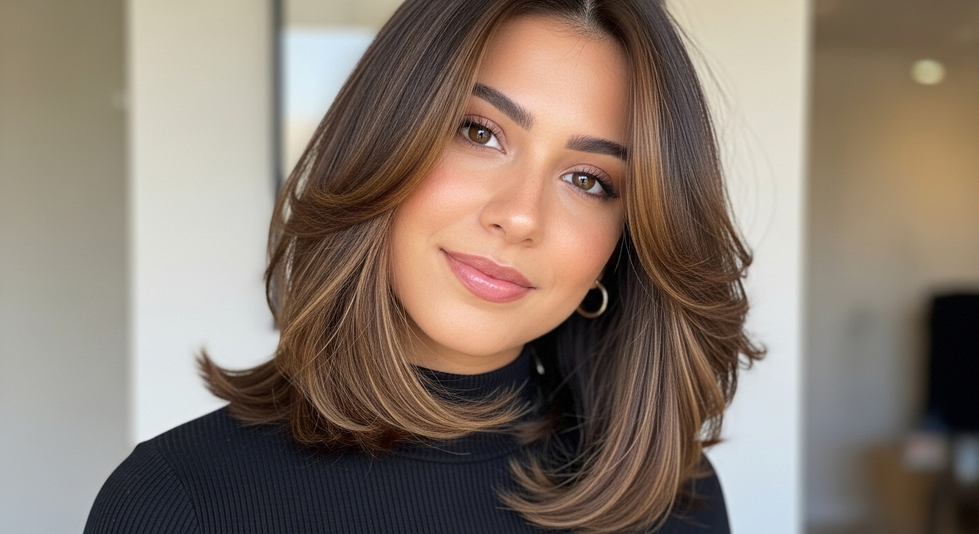 medium length layered hair