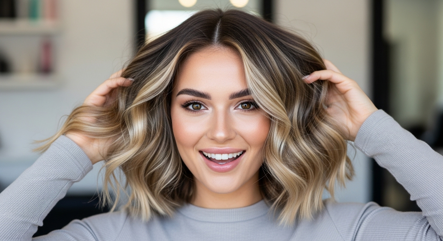 blonde highlights on brown hair