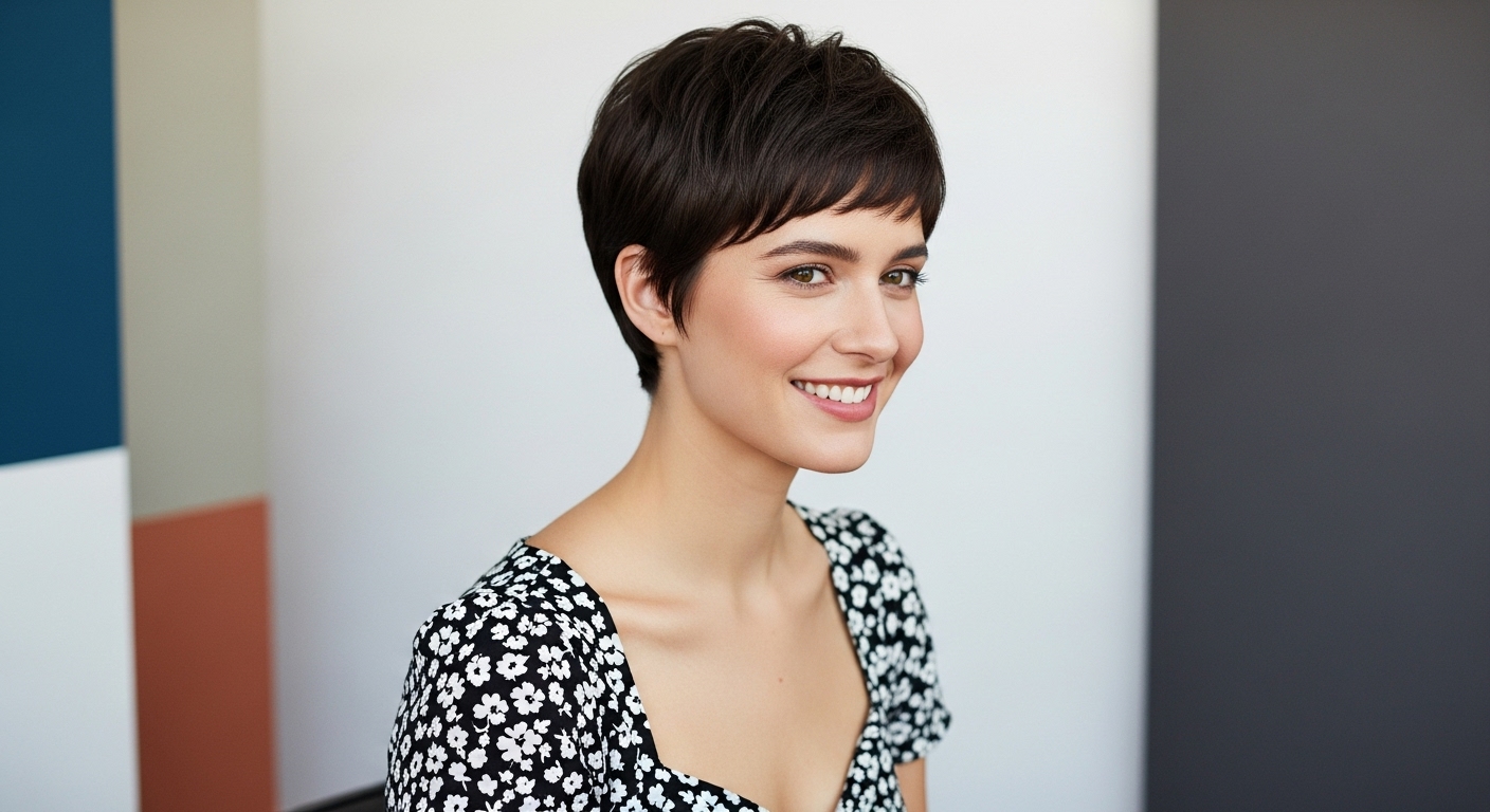 short hair short fringe